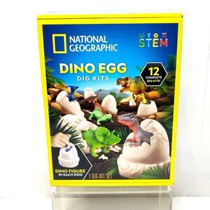 National Geographic Dino Egg Dig Kit Dinosaur Figures Tools Kids Science Toy NIB